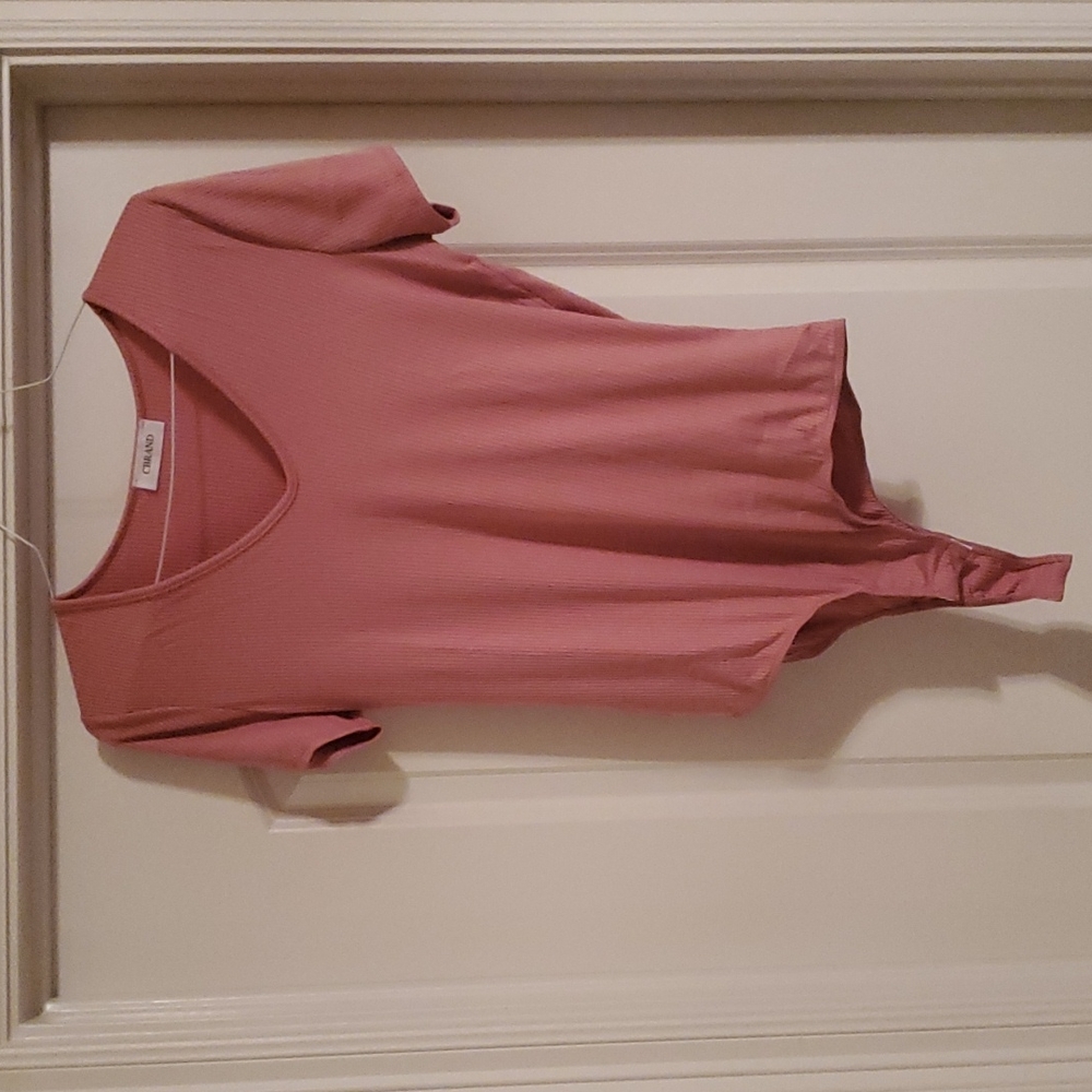 NWOT coral colored, ribbed bodysuit